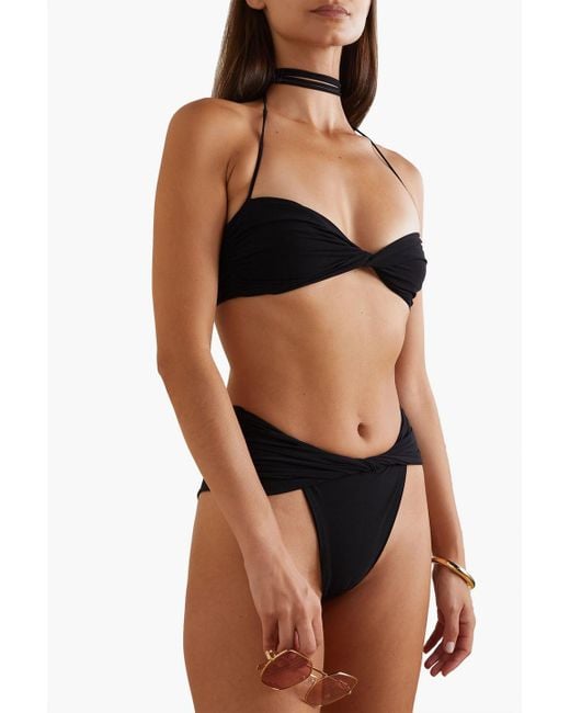 Magda Butrym Black Twist-front Halterneck Bikini Top