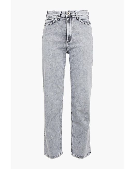 Bone Denim Nina Cropped Faded High-rise 