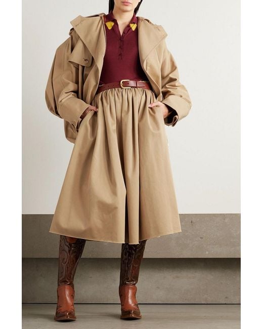 Gabriela Hearst Natural Chiara Cotton-Twill Midi Skirt