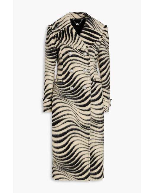 Rabanne Multicolor Zebra-print Wool And Silk-blend Felt Coat