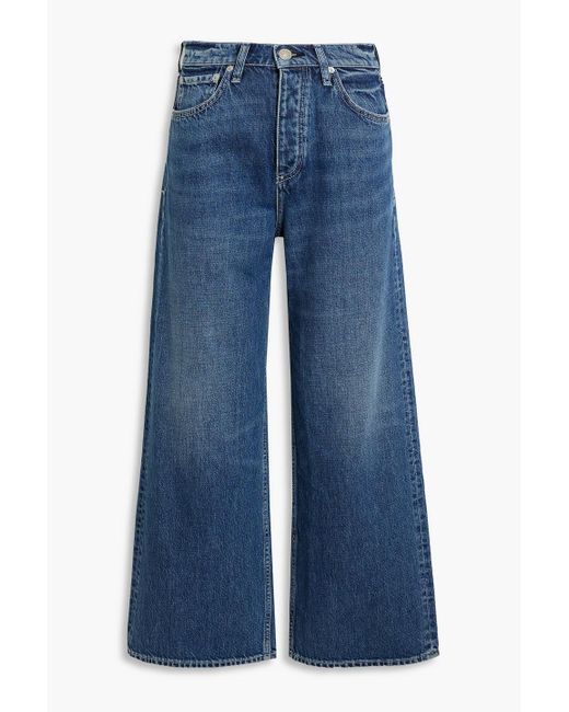 Rag & Bone Blue Andi hoch sitzende cropped jeans mit weitem bein