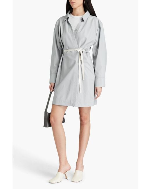 Acne Blue Hemdkleid in minilänge aus leder