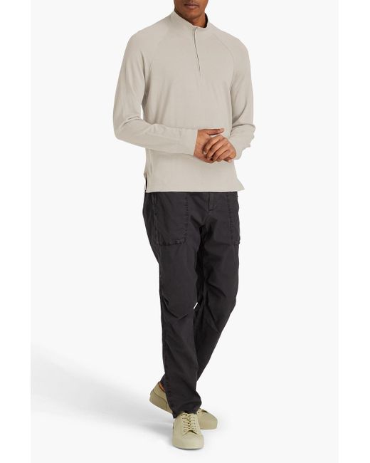 James Perse White Linen-blend Half-zip Sweater for men