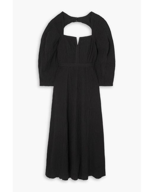 Mara Hoffman Black Violeta Textured Stretch-cotton Midi Dress