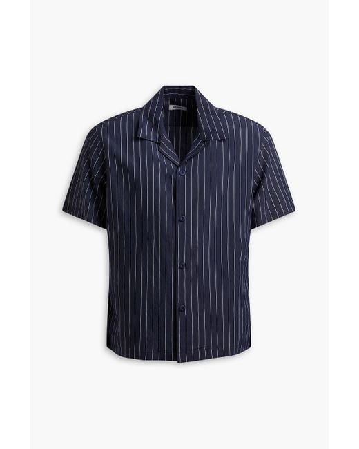 Sandro Blue Pinstriped Woven Shirt for men