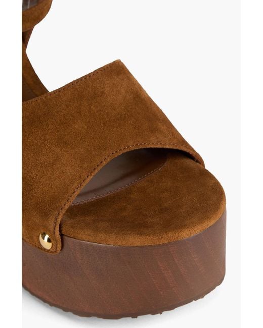 Gianvito Rossi Brown Ardéa Suede Platform Sandals