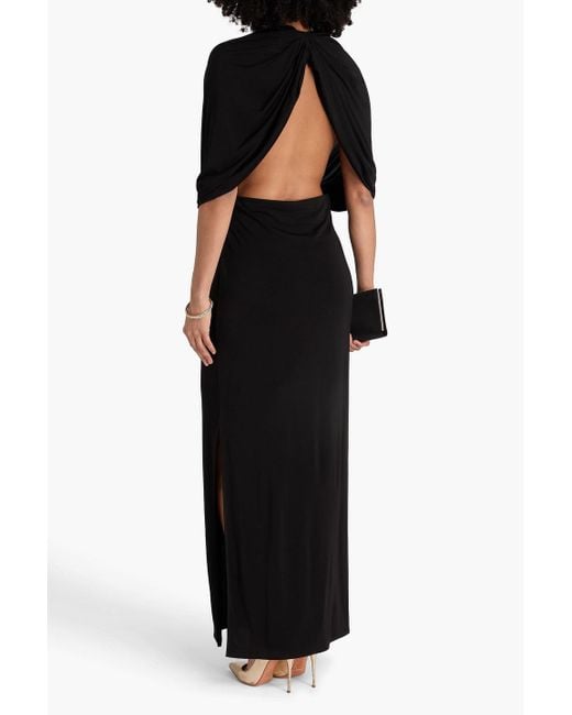 Magda Butrym Black Draped Jersey Maxi Dress