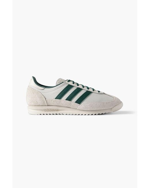 Adidas Blue Sl 72 Og Suede-Trimmed Leather Sneakers