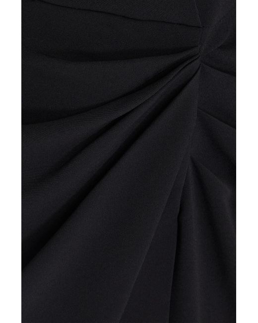 IRO Black Wrap-effect Crepe Midi Dress