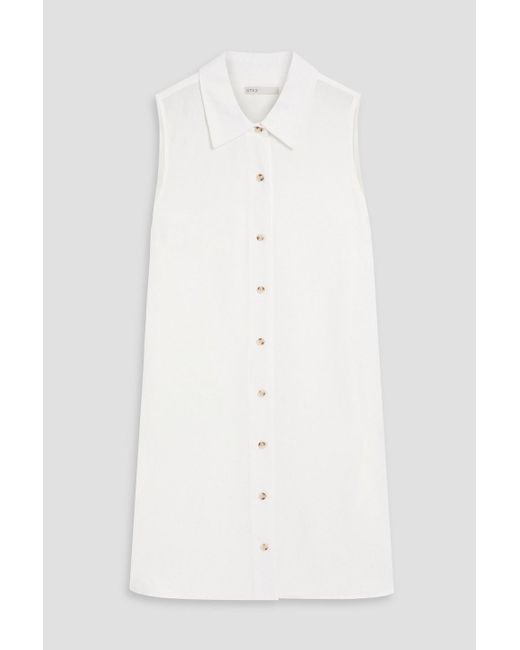 Onia White Linen And Lyocell-blend Mini Shirt Dress