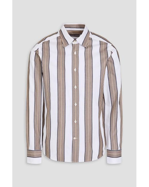 Canali Natural Striped Cotton-poplin Shirt for men