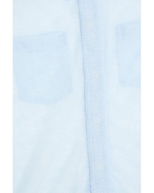 Victoria Beckham Blue Hemd aus spitze