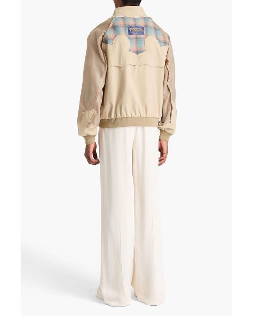 Maison Margiela Natural Pendleton Checked Wool, Shell And Cotton-Blend Bomber Jacket for men