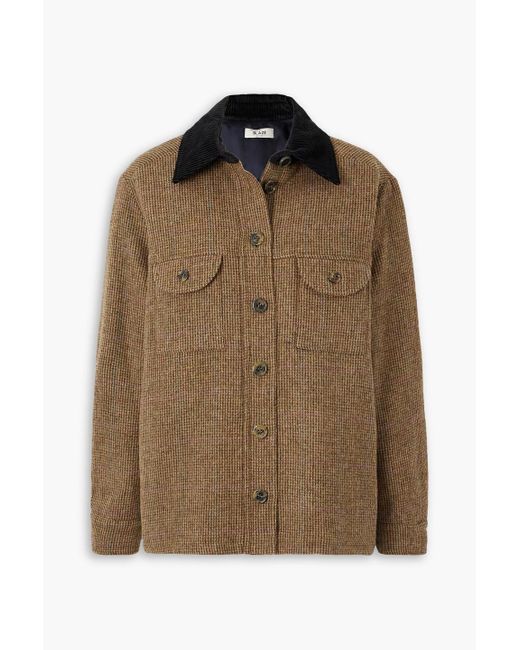 Blazé Milano Brown Berber Cotton Corduroy-trimmed Padded Wool-tweed Jacket