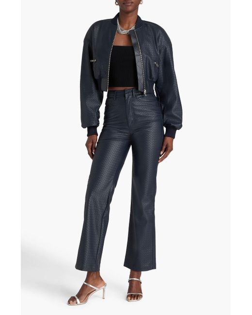 ROTATE BIRGER CHRISTENSEN Blue Woven Wide-Leg Pants