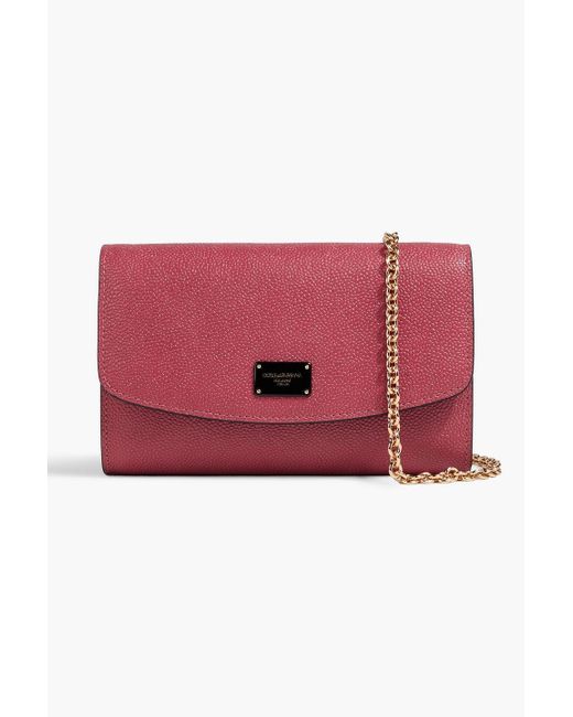 Dolce & Gabbana Red Pebbled-leather Clutch