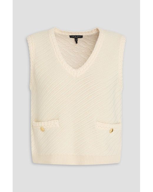 Rag & Bone Natural Claire Jacquard-Knit Cotton-Blend Vest