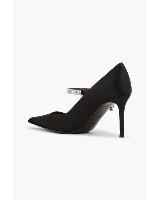 Giuseppe Zanotti Black Chan Crystal-Embellished Satin Mary Jane Pumps