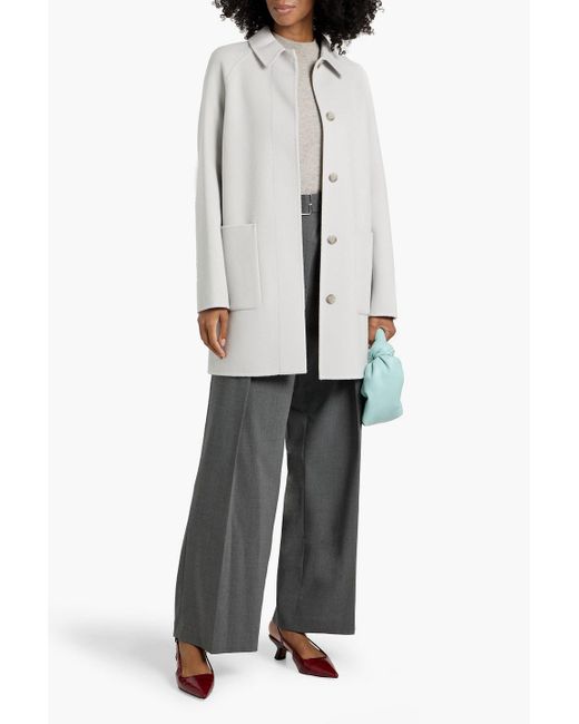 Theory White Wool And Cashmere-Blend Felt Coat