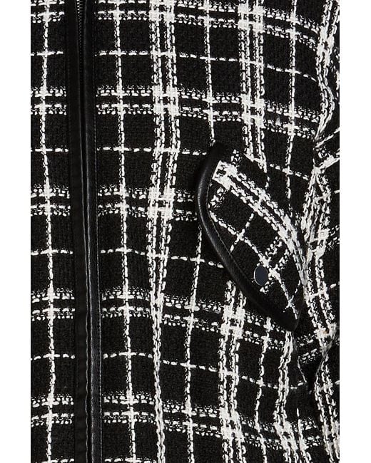 Maje Black Oversized-kapuzenmantel aus tweed