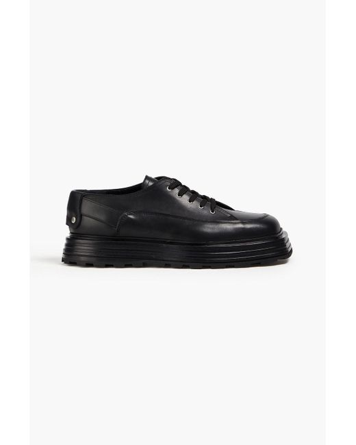 Jil Sander Black Leather Platform Derby Shoes for men