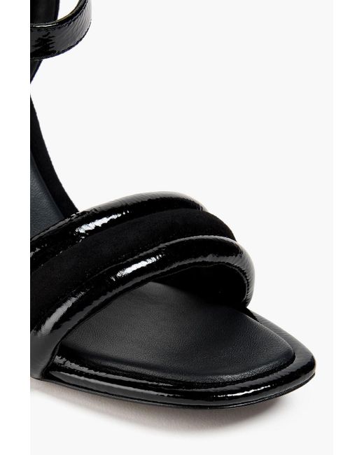 Tory Burch Black Patent-Leather And Suede Sandals