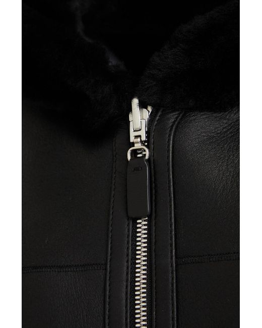 Armani exchange faux shearling worker jacket in sales black