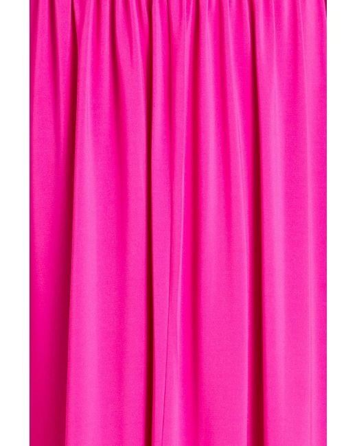 Halston Heritage Pink Jennifer Cutout Jersey Halterneck Gown
