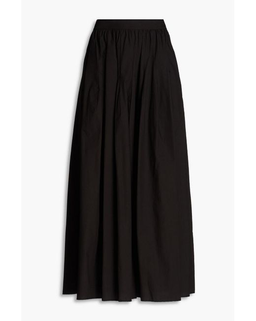 Gentry Portofino Black Cotton-poplin Maxi Skirt
