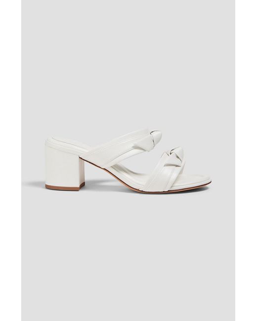 Alexandre Birman White Clarita 60 Bow-detailed Leather Mules