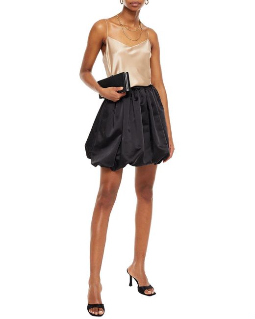 Maje Jilliana Gathered Satin Mini Skirt 