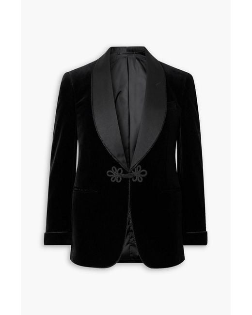 Ralph Lauren Black Silk-trimmed Cotton-velvet Tuxedo Jacket for men