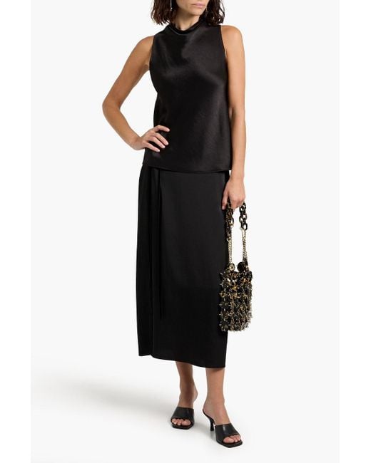 Vince Black Draped Satin Top