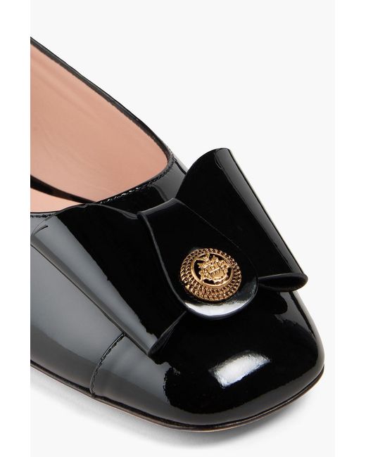 Bally Black B-bow Patent-leather Ballet Flats