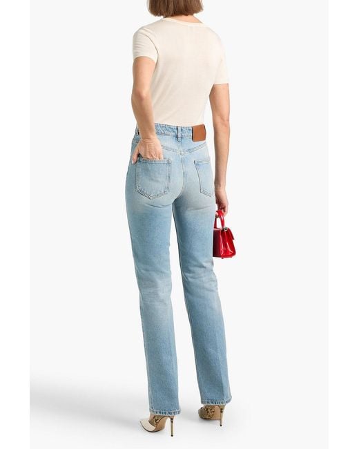 Victoria Beckham Blue Julia High-Rise Straight-Leg Jeans