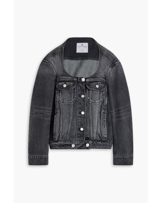 Courreges Black Jeansjacke "cocoon" in ausgewaschener optik