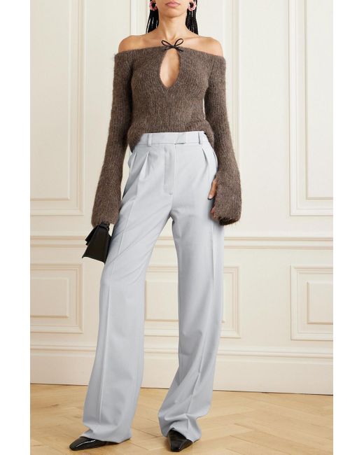 16Arlington White Hose mit weitem bein aus twill aus einer leinenmischung