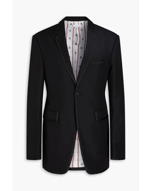 Thom Browne Black Grain De Poudre Wool Blazer for men