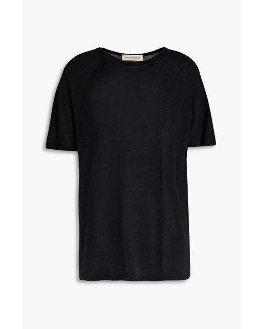 Gentry Portofino Black Cashmere And Silk-blend T-shirt