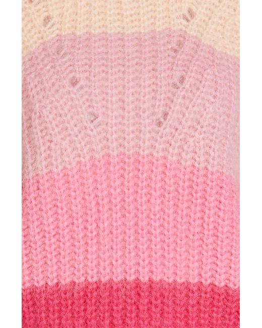Sandro Color-block Ribbed-knit Sweater in Pink