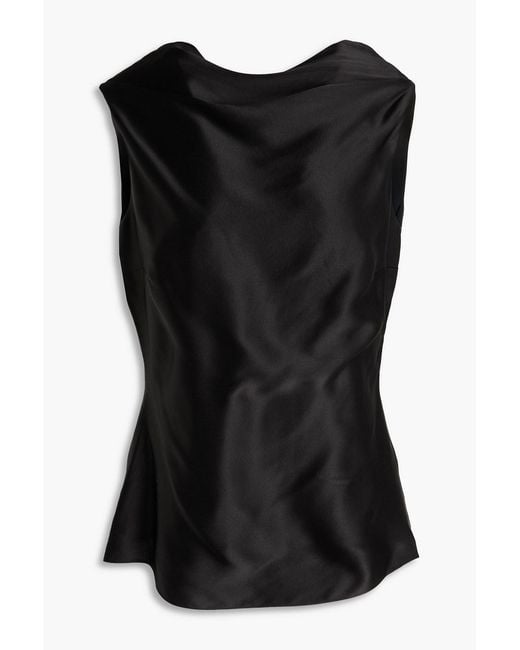 Roksanda Black Maris Silk-Satin Top