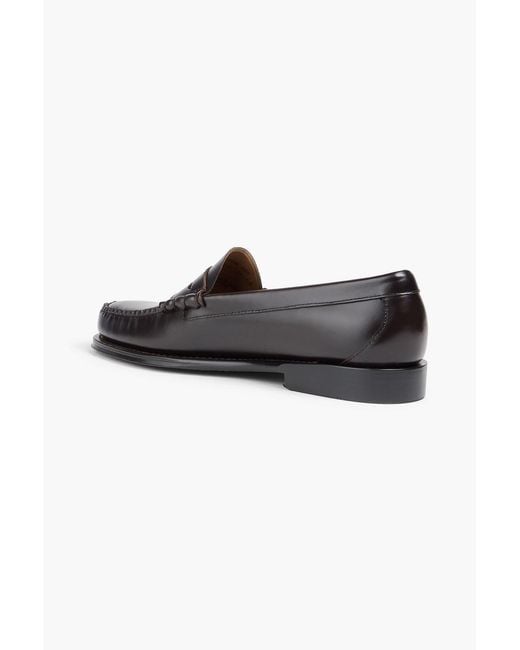 G.H.BASS Black Weejuns Glossed-Leather Penny Loafers for men