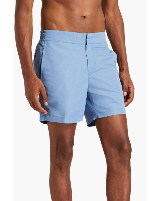 Frescobol Carioca Blue Mid-length Swim Shorts for men