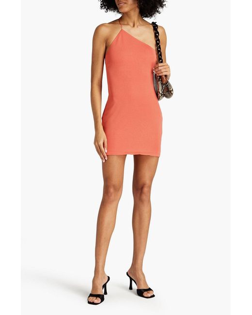 GAUGE81 Orange One-shoulder Knitted Mini Dress