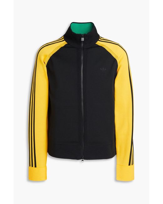 Adidas Originals Black Knitted Zip-up Track Jacket for men