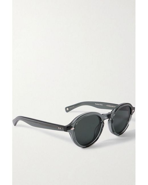 Garrett Leight Black Flipper Round-Frame Acetate Sunglasses for men