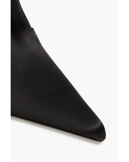 Magda Butrym Black Floral-appliquéd Satin Ankle Boots