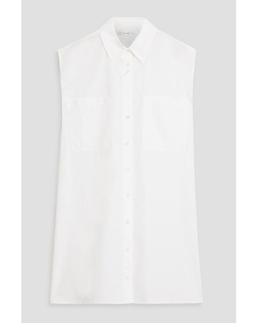 FRAME White Cotton-Poplin Mini Shirt Dress