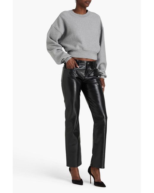 Agolde Gray Kit Cropped French Cotton-terry Sweatshirt