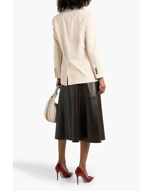 Brunello Cucinelli Natural Double-Breasted Corduroy Blazer